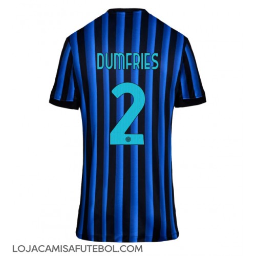 Camisa de Futebol Inter Milan Denzel Dumfries #2 Equipamento Principal Mulheres 2025-26 Manga Curta